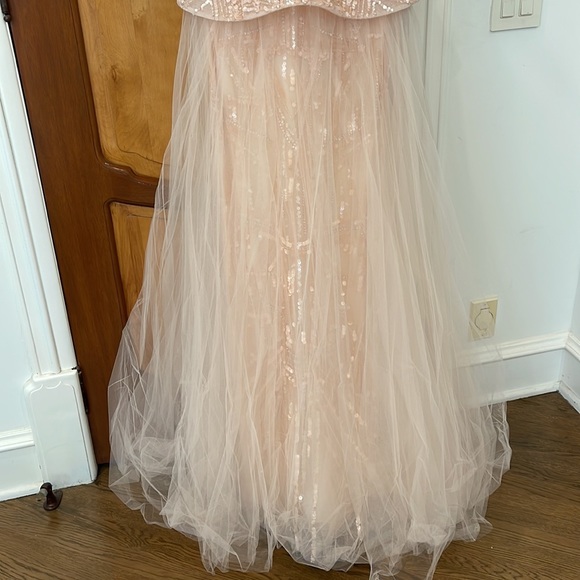 MONIQUE LHUILLIER – SPRING 2015 – BEFORE SUNRISE COLLECTION PINK BEADED GOWN - Picture 8 of 14